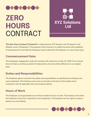 Zero Hours Contract Template - صفحة 1