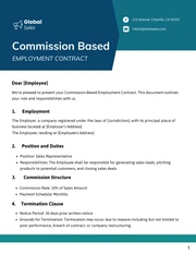 Commission Based Employment Contract Template - Página 1