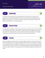 Content Writer Contract Template - Página 2
