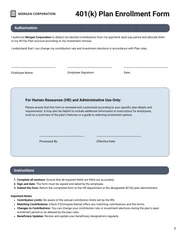 Printable 401(k) Enrollment Form Template - Pagina 3