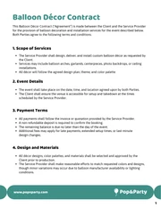 Balloon Decor Contract Template - Pagina 1
