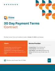 30 Day Payment Terms Contract Template - Seite 1