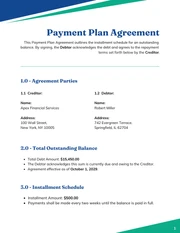 Payment Agreement Contract Template - صفحة 1