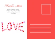 Red Modern Illustration Happy Mother's Day Postcard - Page 2