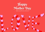 Red Modern Illustration Happy Mother's Day Postcard - Seite 1
