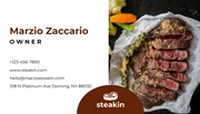 Dark Red And White Modern Photo Restaurant Steak Business Card - Seite 2