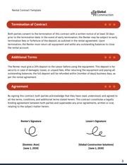 Equipment Rental Contract Template - Page 3