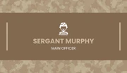 Brown Minimalist Seamless Pattern Military Business Card - Page 1