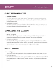 Plumbing Maintenance Contract Template - page 3