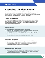 Associate Dentist Contract Template - صفحة 1