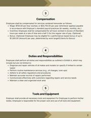 Mechanic Employment Contract Template - page 2