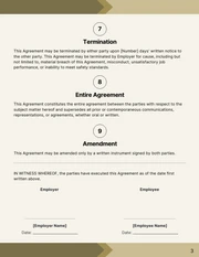 Mechanic Employment Contract Template - page 3