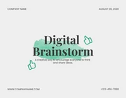Grey Clean Minimalist Wastercolor Digital Brainstorm Presentation - Seite 1