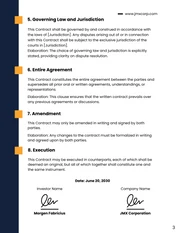 Yellow and Navy Blue Investor Contract - Seite 3