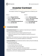 Yellow and Navy Blue Investor Contract - Seite 1