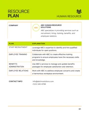 Simple Greeny Resource Plan - Page 1