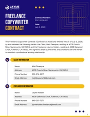 Freelance Copywriter Contract Template - Pagina 1