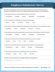 Employee Engagement Satisfactory Survey Form Template - صفحة 1