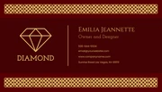 Luxurious Maroon and Gold Jewelry Business Card - Page 1