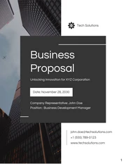 Minimalist Black and White Business Proposal - Page 1