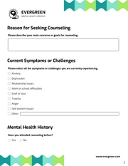 Counseling Intake Form Template - Seite 2