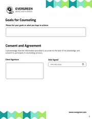 Counseling Intake Form Template - Seite 5