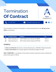 Termination Of Contract Template - Seite 1