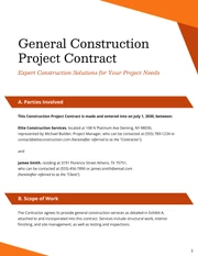 Construction Project Contract Template - Página 1