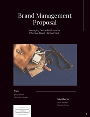 Black Simple Clean Brand Management Proposal - صفحة 1