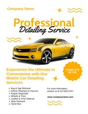 White And Yellow Modern Detailing Car Service Flyer - Venngage