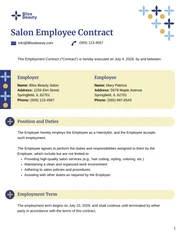 Salon Employee Contract Template - Seite 1