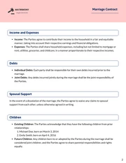 Marriage Contract Template - Página 2