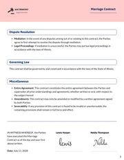 Marriage Contract Template - Página 3