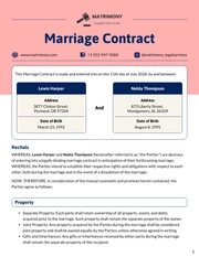 Marriage Contract Template - Page 1