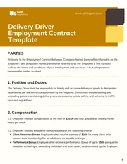 Delivery Driver Employment Contract Template - صفحة 1