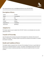 Horse Adoption Contract Template - Pagina 2