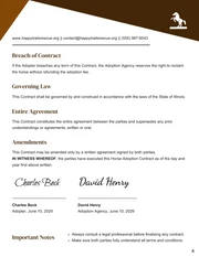 Horse Adoption Contract Template - Seite 4