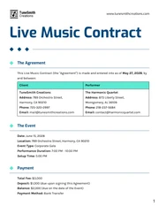 Live Music Contract Template - صفحة 1