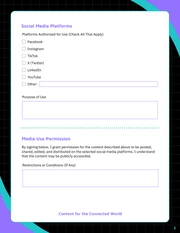 Social Media Release Form Template - Page 2