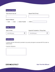Apparel Order Form Template - Seite 2