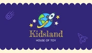Light Yellow And Blue Modern Playful Illustration Cute Toys Store Business Card - Page 1