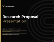 Black And Gold Simple Clean Minimalist Proposal Research Presentation - Page 1
