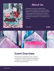 Dark Purple Exspression Art Exhibition Event Proposal - page 2