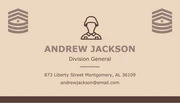 Light Brown Minimalist Illustration Military Business Card - Page 2