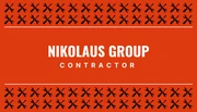 Red And White Professional Contractor Business Card - Page 1