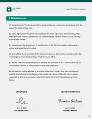 Nurse Practitioner Contract Template - Page 5