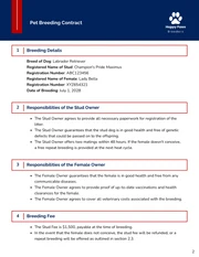 Pet Breeding Contract Template - page 2