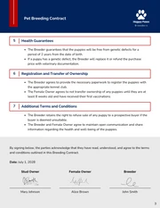 Pet Breeding Contract Template - Seite 3