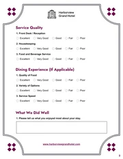 Hotel Feedback Form Template - Page 2
