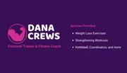 Purple Personal Trainer Business Card - Página 2